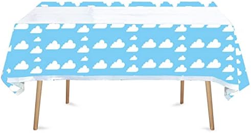 Lyst 2pcs Blue Sky White Clouds Stolcloth Sky Clouds Oblaci Plastični stol za jednokratnu ploču Skycloth za tuš za bebe, Rođendan, Rainbow Party Dobavljači Ukrasi
