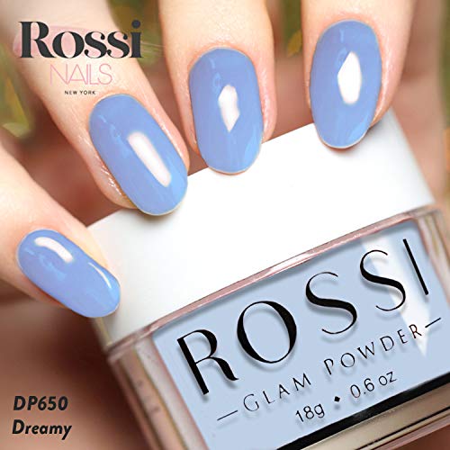 ROSSI Nails Glam Dip Powder 0.6 Oz | francuski manikir za nokte akril Art | Starter i profesionalni | šareni puder za potapanje / kalcijum i Vitamin E obogaćen