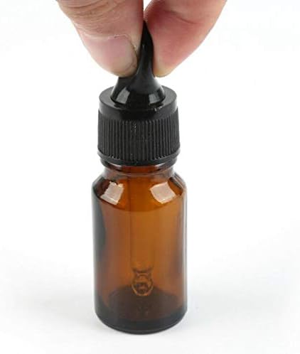 Ericotry 12 kom Ispravno punjenje 5ml amber stakleni kappers esencijalne ulje boce aromaterapija kozmetika Elite tekućine posude JAR potpljenik sa staklenim kapljicama i crnim kapicama