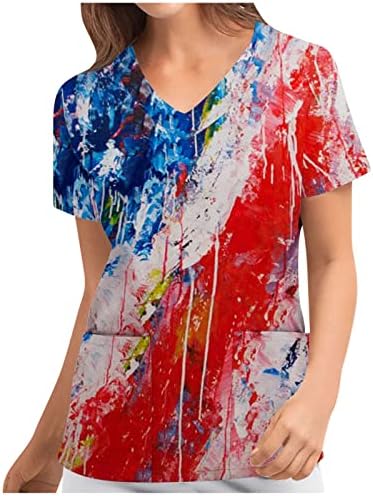 Top Shirt za damu Ljeto Jesen kratki rukav odjeća moda V vrat grafički rad ured piling košulju sa