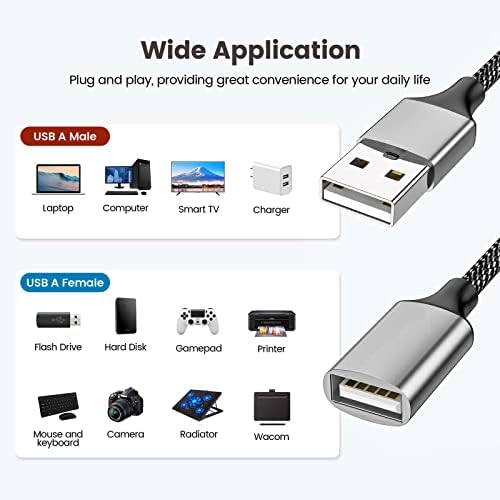 Fidioto USB a muški na 2 ženski USB razdjelnik, USB Y razdjelnik podrška za punjenje i prenos