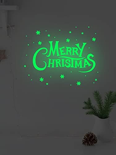 ABZEKH Božić Decor-Božić dekoracije Božić 1pc Božić Slogan grafički sjaj u Dark Wall naljepnica Božić ukrasi