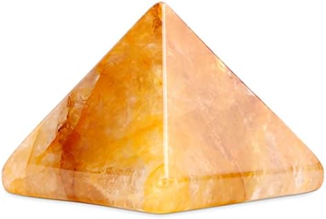 HxSwkk Crystal Pyramid 1.6 Orgone piramide za pozitivnu energiju Orgonita piramida za uspjeh zacjeljivanje kakra Kamen - Reiki, čakra, antistresni ručno rađeni duhovni poklon Citrine
