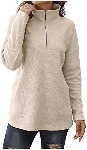 Rmxei ženska ležerna dukserica kint labavi mekani pulover dugih rukava na vrhu sitnih majica sa bočnim