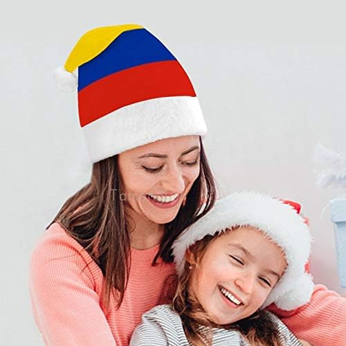 Božić Santa šešir, Kolumbija-Zastava Božić šešir za odrasle, Unisex Comfort Božić kape za Novu godinu svečani kostim Holiday Party događaj
