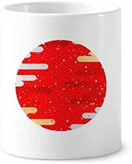 Oblaci Geometrija Crveni uzorak Japan četkica za zube HOLDER MUG KERAMIČNA ŠTAMPA Olovka
