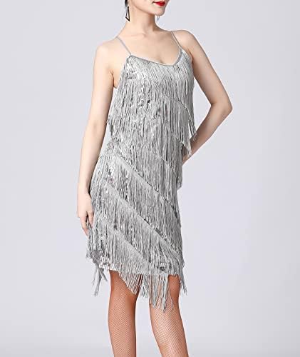 ECDAHICC ženske haljine Flapper haljine 20S Gatsby sa širokim rubnim haljinama