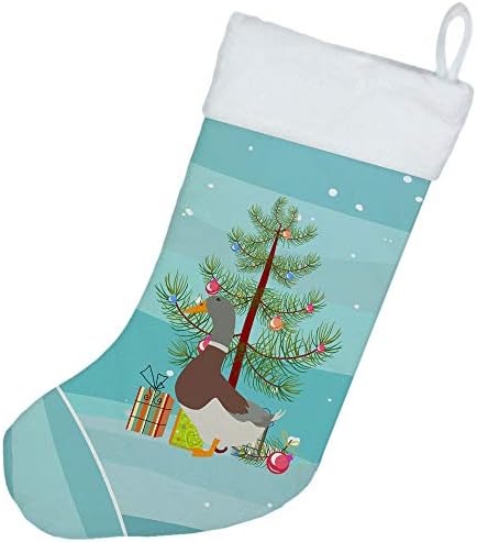 Caroline's blaga BB9230CS Saksonija Saksenente patke božićne božićne čarape, teal, kamin Viseće čarape