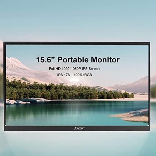 Awow prijenosni Monitor, 15.6 inčni fhd 1080p laptop Monitor USB C HDMI eksterni ekran IPS Monitor za