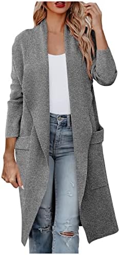 RMXEI ženske brušene majice s brušenim plaikom dugih rukava Flannel rever na džepne jakne kapute