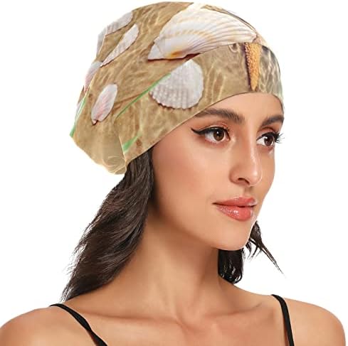 Ženska radna kapa za beanie hat lubanja, morska školjka, ostavlja elastičnu modnu pokrivača za glavu natrag