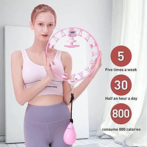 JZSCAST Smart ponderirani obruči za odrasle gubitak kilograma, Vježbač Infinity Hoop za žene, 6 odvojivih
