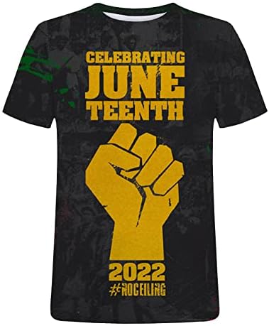 Annhoo Dame Crewneck majica Happy Juneteentski poklon casual bluze Košulje kratki rukav mjesec Ispis majica 2023 le