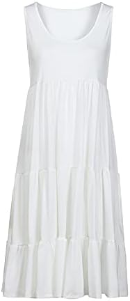 MRŠIINRI haljine za žene 2023 ljetna rukava s volanima okruglog vrata Mini haljina Boho labava