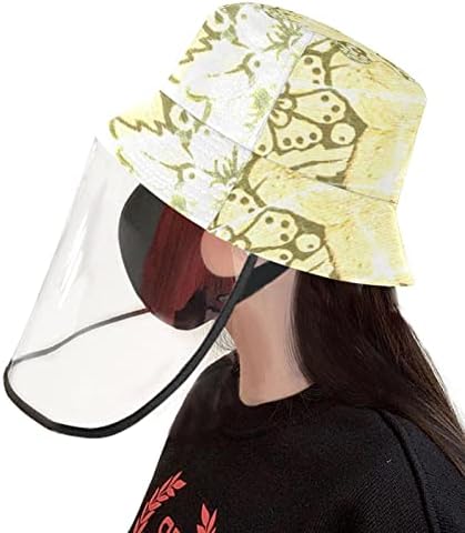 Zaštitni šešir za odrasle sa štitom za lice, ribarsko šešir protiv sunčane kape, narančasta polka tački