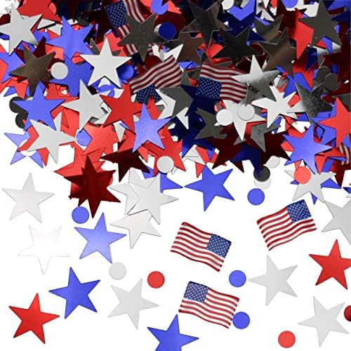 Iconikal Bulk Party folijski konfeti, Patriotske zvijezde SAD američke zastave, 3.000 brojanja