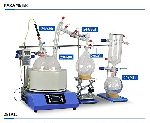 Hnzxib 5l standardni Set za destilaciju kratkog puta sa vakuumskom pumpom i hladnjakom