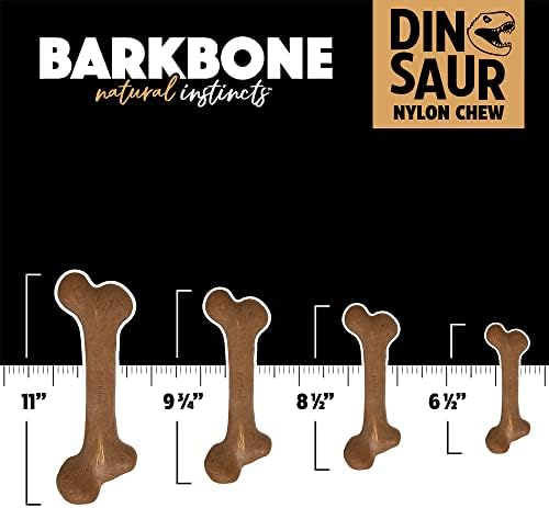 Pet Qwerks Dinosaur BarkBone-najlonska pseća kost za agresivne Žvakače-okus odreska-8.5