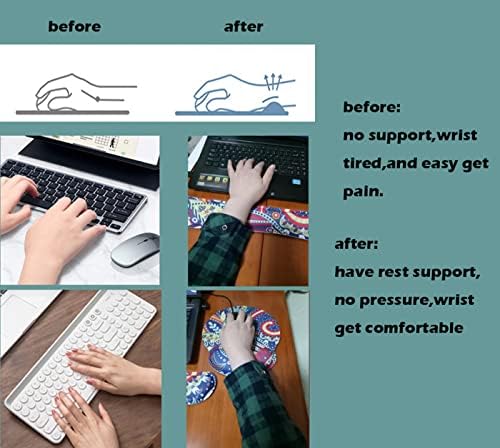 Paisley podloga za miš sa podrškom za zapešće i tastaturom za oslonac za zapešće postavlja
