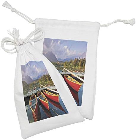 Lunarljiva ribarska pločica torba od 2, prirodna tematska fotografija sa planinom jezera i šumskim oblačnim nebom