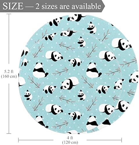 LLNSUPPLY okrugli dečiji prostor za igru prostirka Panda stub Dot plava podloga za prostirku za rasadnik meka sklopiva prostirka za igru za djecu izuzetno velika prostirka za puzanje za malu djecu