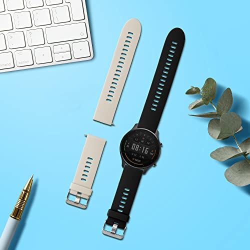 KWMobile Watch Bands kompatibilni sa Xiaomi Mi Watch / Mi Watch Color Sport - kaiševi set 2 zamjenski silikonski opseg - crna / tamnoplava