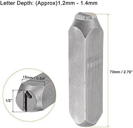 UXCELL 1/2 Set marke 1/2 i pisma, A-Z & 0-9 aluminijski čelični press mesa za metalnu plastičnu
