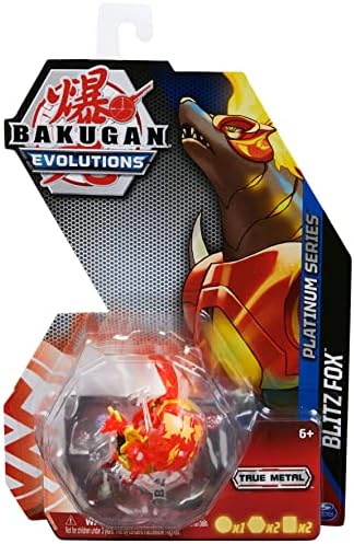Bakugan Evolutions, Dragonoid, Platinum Series True Metal Bakugan, 2 BakuCores i Character Card,