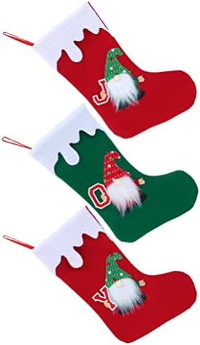 Aboofan 3pcs Božićne čarape GNOME Xmas Čarape Božićne torbe za poklon božićno stablo Kamin Viseći čarape za božićne ukrase