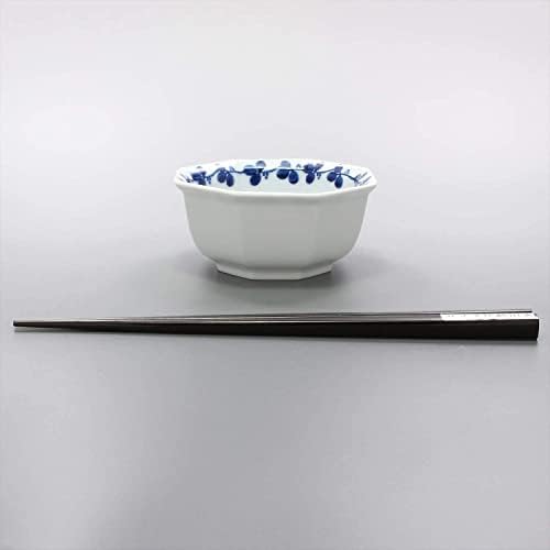 浜陶 Hamamotou, osmerokutna posuda, pokrivenost indigo, mali, set od 2, cca. Φ3,6 x 1,6 inča