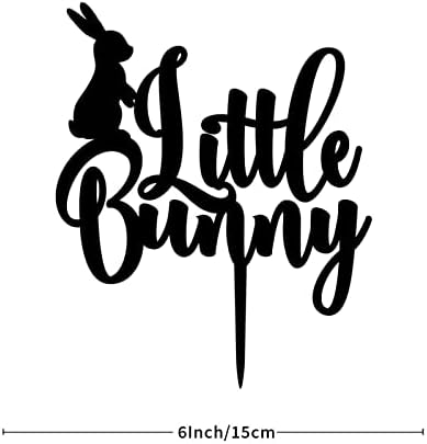 Little Bunny Rabbit Happy Birthday Baby That Torta Toppers Personalizirani godišnjica Rođendan za bebe Dekoracije za bebe Rođendan za bebe Tuširali su pokloni za dječake Dječaci Djevojke akrilne crne boje