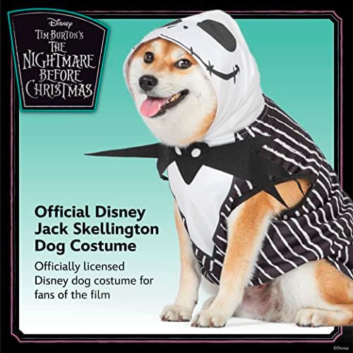 Disney za kućne ljubimce Noć vještica noćna mora prije Božića Jack Skellington kostim-srednji - / Halloween kostimi za pse, zvanično licencirani Disney pas Halloween kostim, Crni