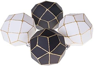 Clever Creations 4 paket Božić Rhombus Ornament Set, Shatterproof odmor dekor za jelke, crno-bijele