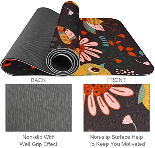 Siebzeh životinja Owl Premium debeli Yoga Mat Eco Friendly gumene zdravlje & amp; fitnes non Slip
