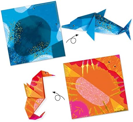 Djeco origami papir za obrtni komplet - morska stvorenja