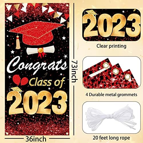 Sigurnosni znak za gradivanje Čestitamo klase 2023. Baner | 2023 Diplomski ukrasi crveni | Čestitamo GRAD