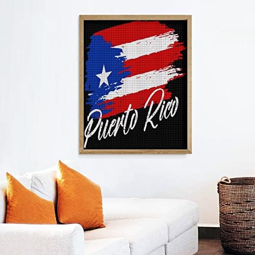 Portoričke zastava Dijamantni setovi za slikanje pune bušilice 5D slike umjetnička plovila za kućni