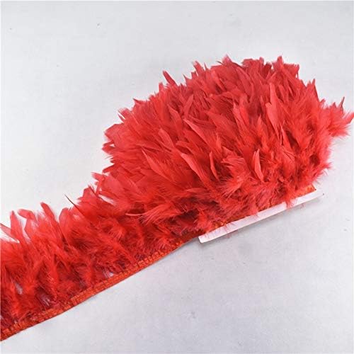 TTNDstore 10meters Red Turska perje traka Fringe 4 - 6inch Turska perje podrezivanje suknja haljina ukrasi Party-91399