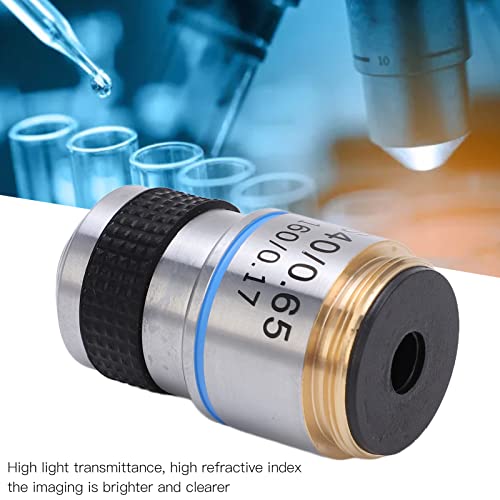 Biological Microscope Lens, High Definition High Light Transmittance Microscope Achromatic objektiv Wide Field of View for Microscope