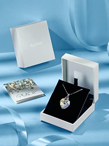 PLATO H 3 srce Kristalna ogrlica Za Žene Pokloni za nju privjesak kristalni Nakit ogrlica za djevojčice vjenčanje pokloni za dan godišnjice Majčin dan Valentinovo rođendan