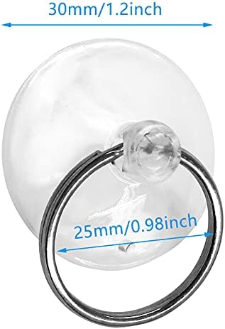PIUTOUYAR 12pcs usisna čaša sa prstenom 1.2 / 30 mm Clear Clean Right prsten usisne čaše za