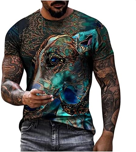 Muška Grafička Majica Hipster Hip Hop Tie-Dye Print Tee Shirt Kratki Dugi Rukav U Boji Blok Grafiti
