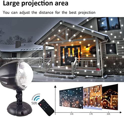 Aolox Snježne lampice Božićne snijeg Rotirajuće projektore svjetla daljinski upravljač Vodootporan