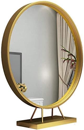 KXA Iron jednostrano okruglo Evropsko ogledalo za šminkanje Desktop spavaća soba Desktop princeza Dressing Beauty ogledalo