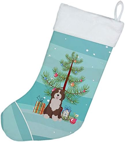 Caroline's brenDoodle 2 božićno drvsko božićne čarape, kamin Viseći čarape Božićna sezona Dekor zabave Obiteljski