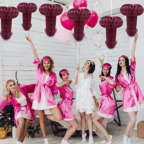 Bachelorette Party Dekoracije, 6 paket Bachelorette Party Favors visi Pink Gold Rose ljubičasta pozadina