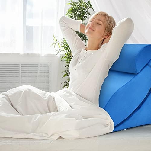 SJYDQ 4 kom. Jastuk za posteljinu jastuk za glavu Podrška za glavu Memorijska pjena Plavi ortopedski krevet na jastuku