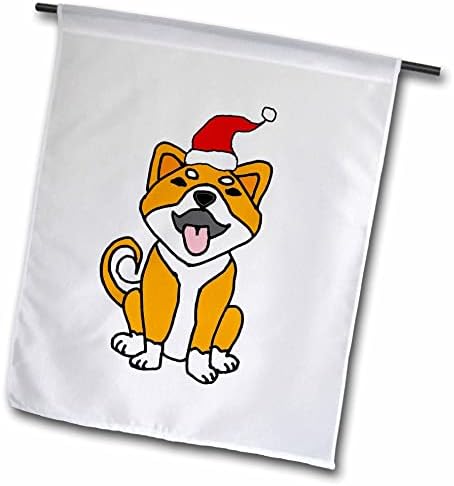 3drose slatka Funny Shiba Inu štene pas u Santa šešir Božić kripto-zastave