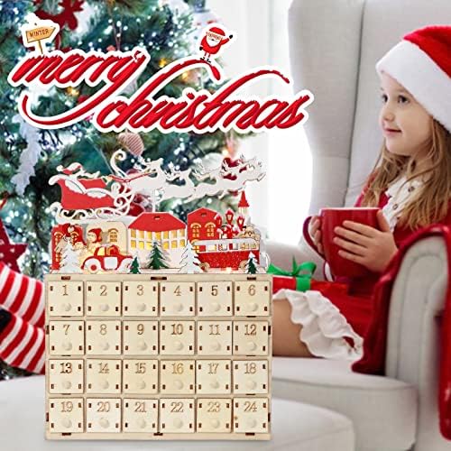 Creative Božić Ornamenti 24 Dan Odbrojavanje Kalendar Ukrasi Drveni Božić Pokloni Craft Ornamenti