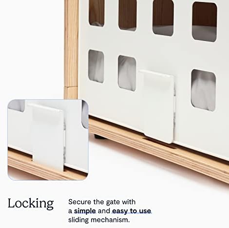 Fable Premium drveni sanduk za pse - Bijela metalna vrata koja se spremaju - prirodna jazbina